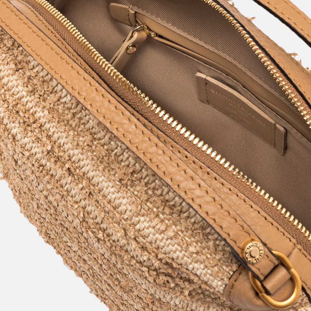 Tan Textured Large Alifa Bag, made in Italy by Gianni Chiarini