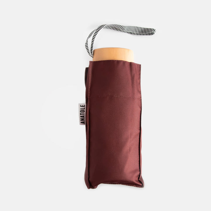 burgundy folding compact umbrella by Anatole