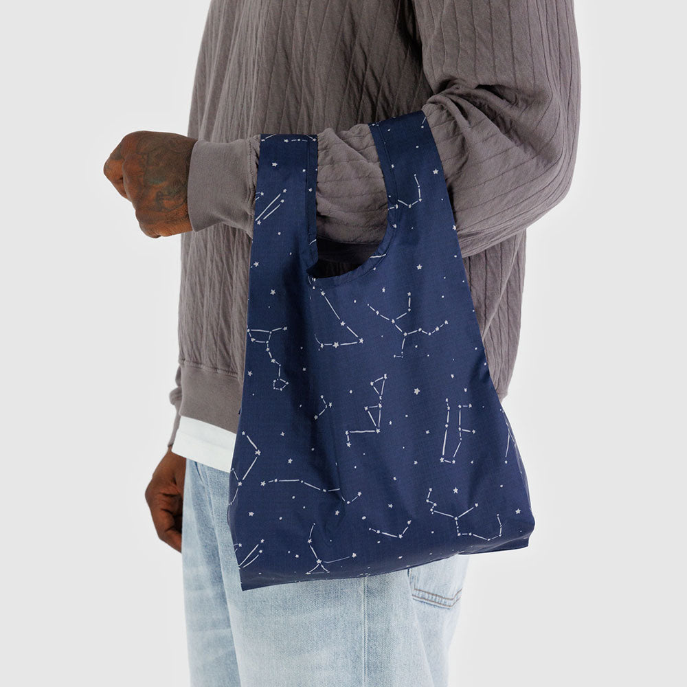 Midnight blue constellation recycled nylon small shopper tote bag by Baggu