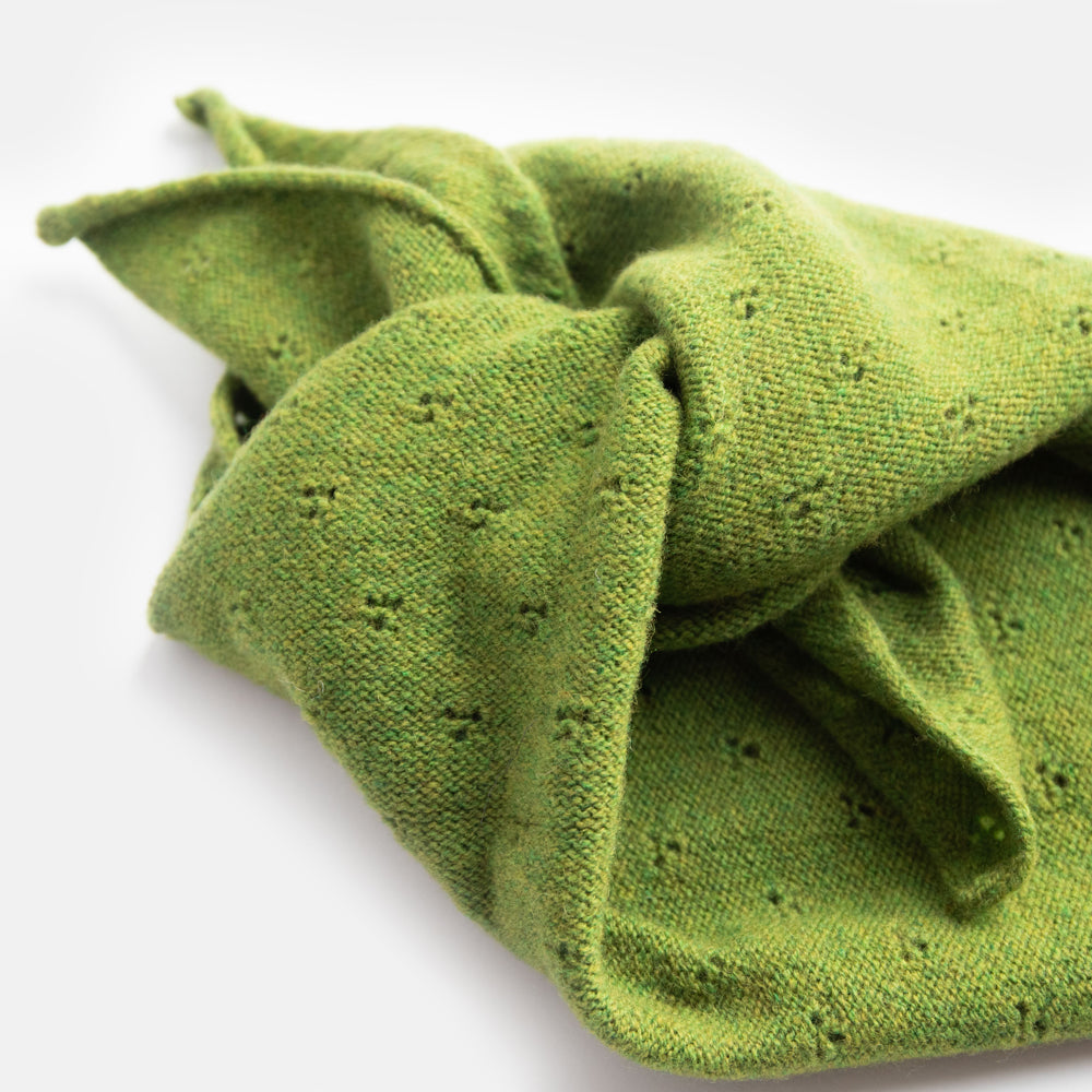 Matcha Green Lambswool Pointelle Neckerchief