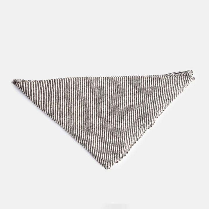 brown & oatmeal stripe triangle wool scarf