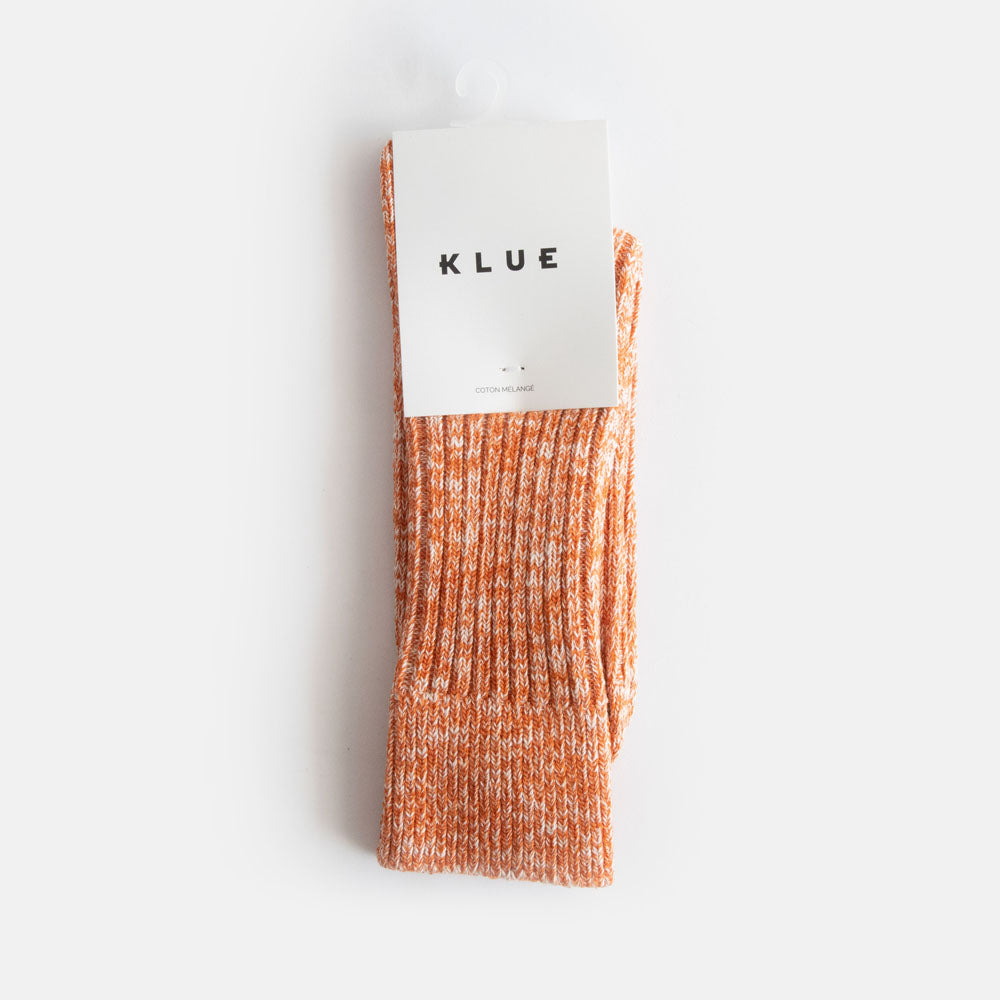 men's orange melange cotton socks