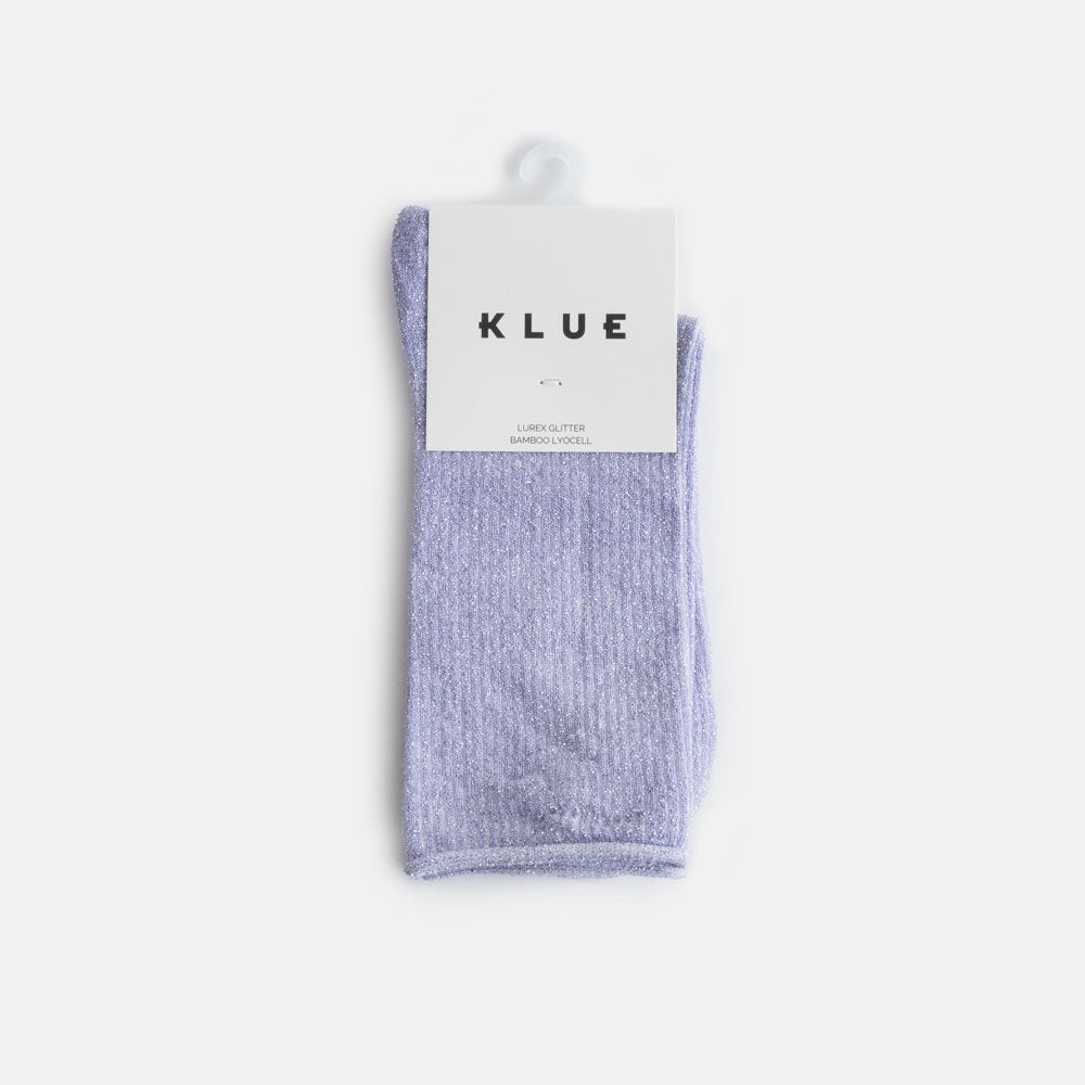 women's mid calf length lilac rib sparkle socks
