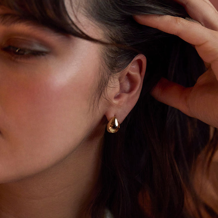 gold plated teardrop earrings