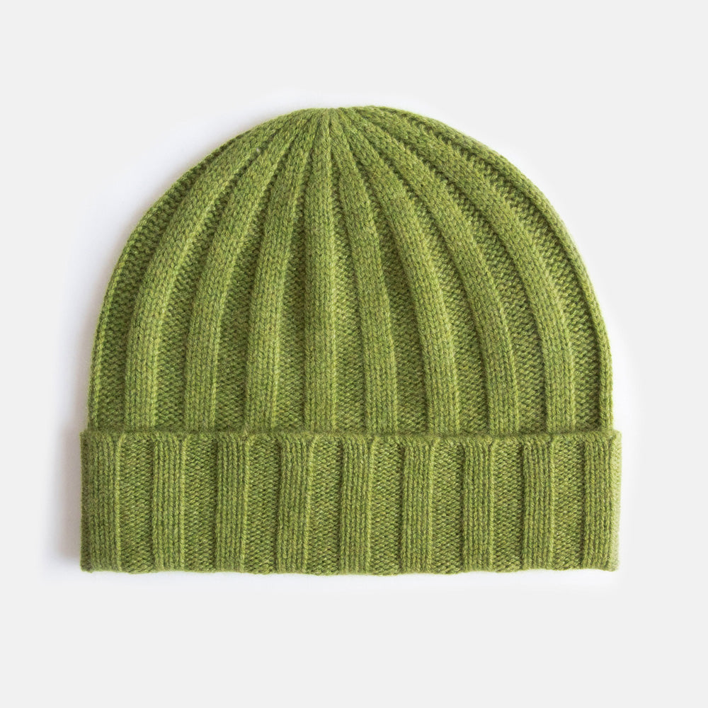 women's cashmere wide rib knit beanie hat