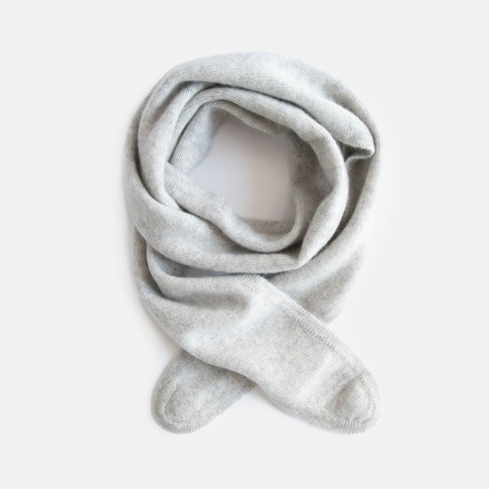 women's light grey cashmere neck scarf