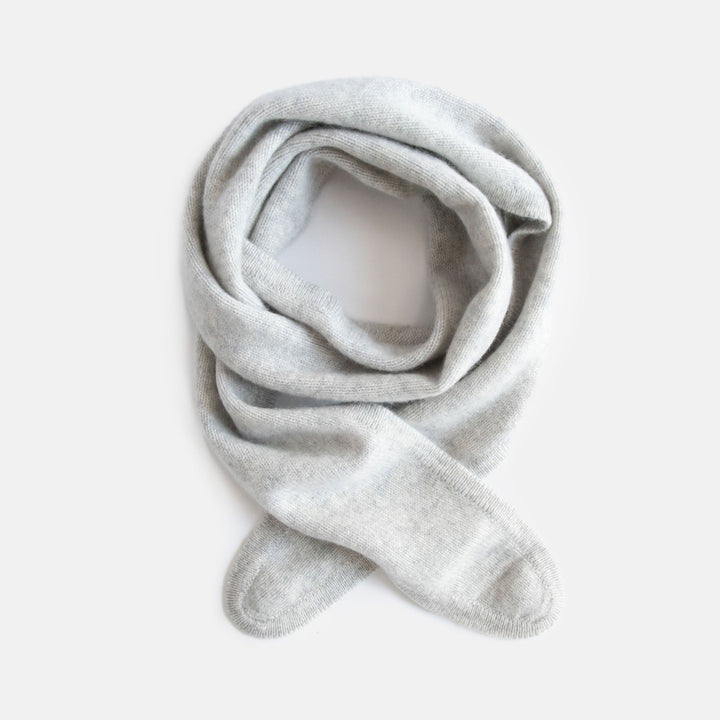 women's light grey cashmere neck scarf