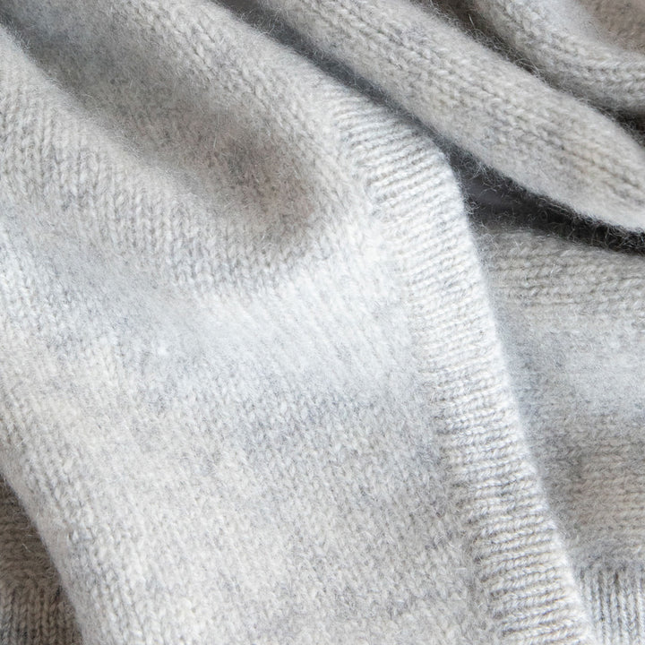 women's light grey cashmere neck scarf
