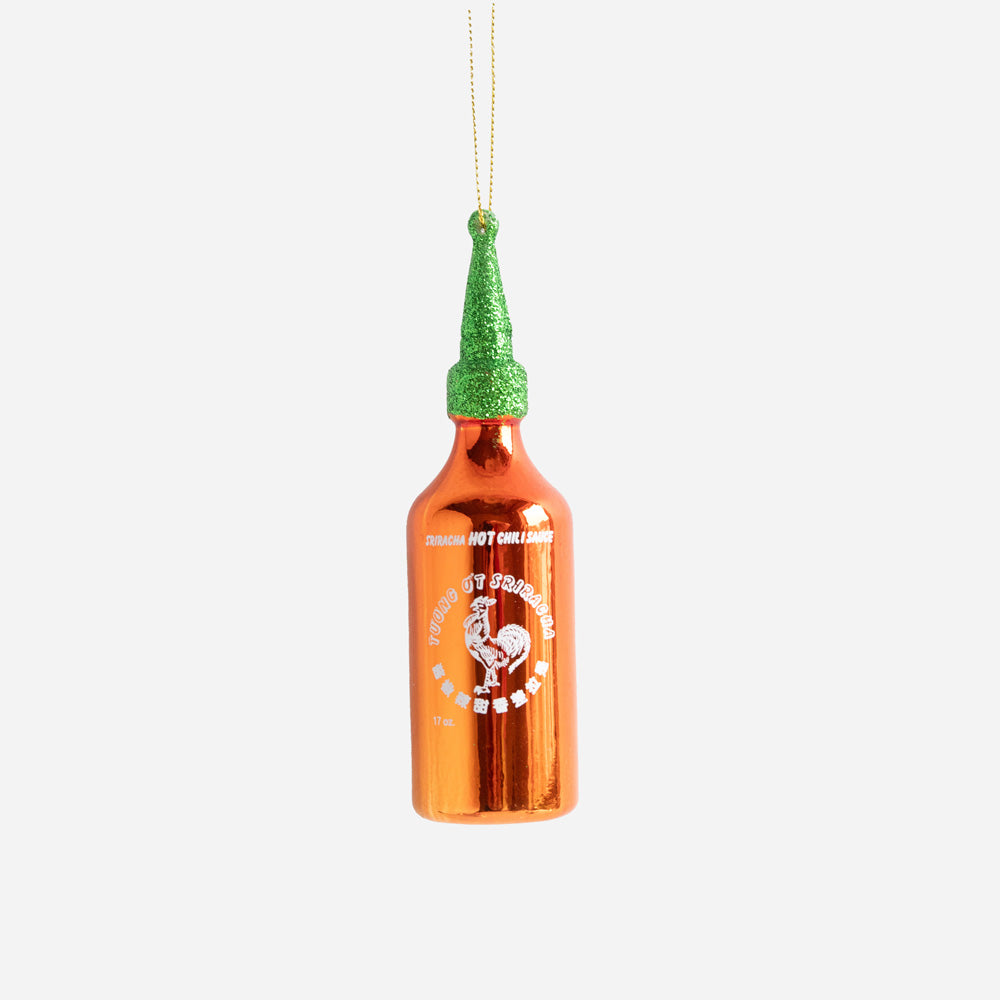 sriracha hot chilli sauce bottle hanging Christmas tree decoration 