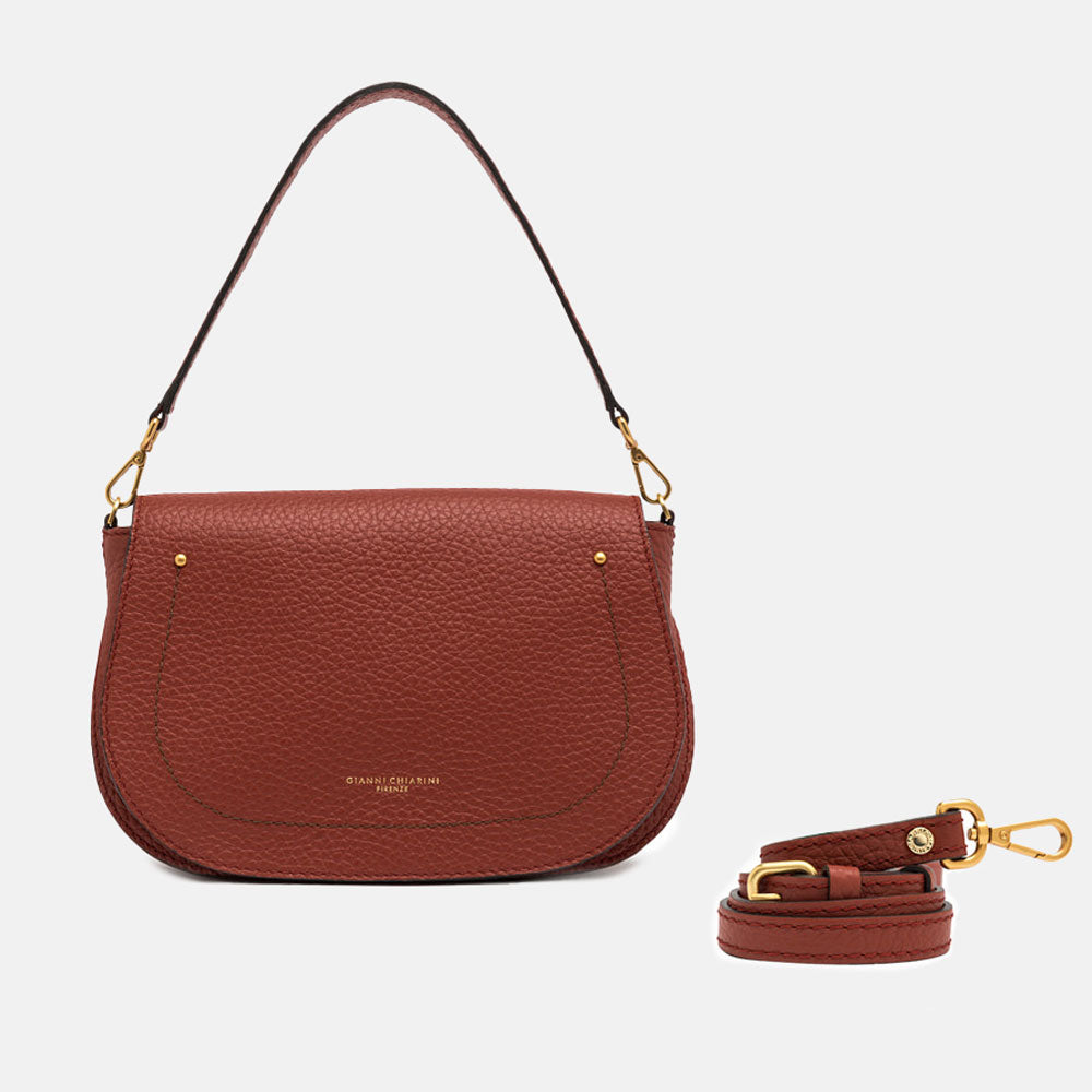 dark red leather handbag, made by gianni chiarini 