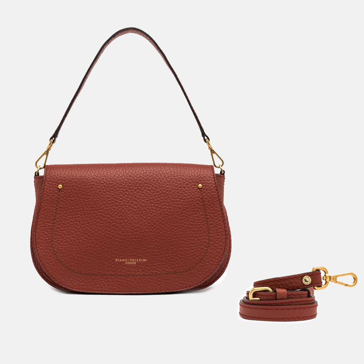 dark red leather handbag, made by gianni chiarini 