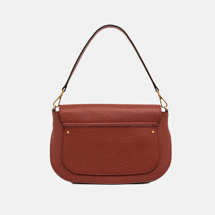 dark red leather handbag, made by gianni chiarini 