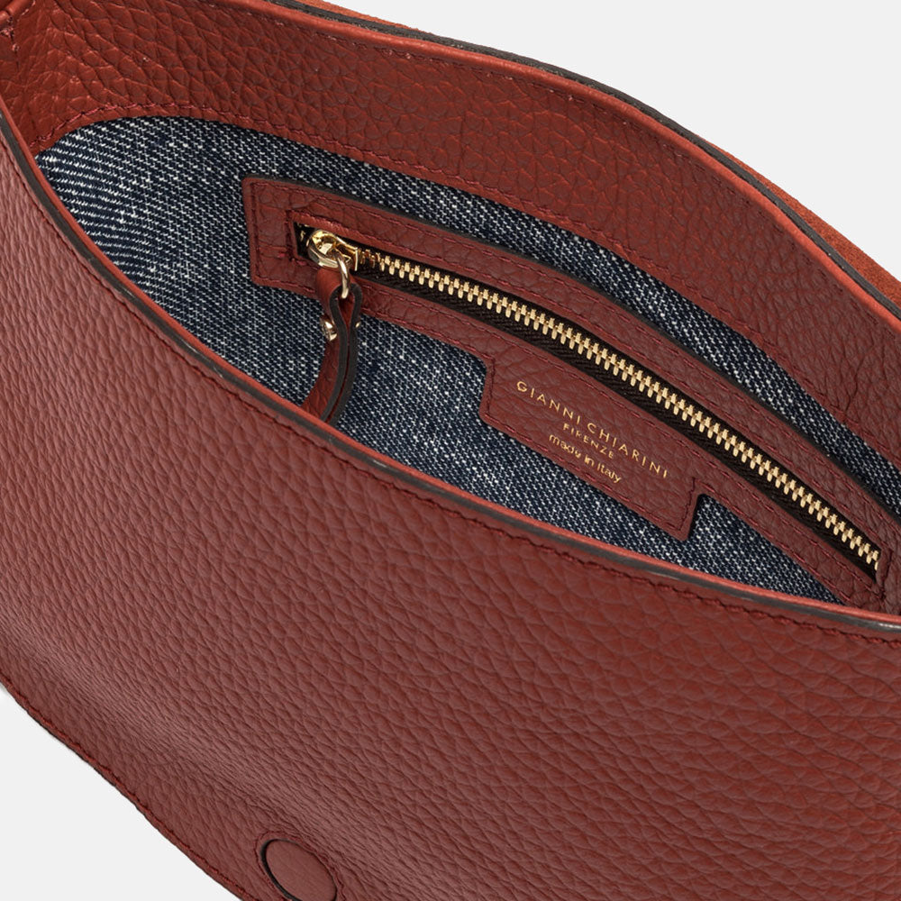 dark red leather handbag, made by gianni chiarini 