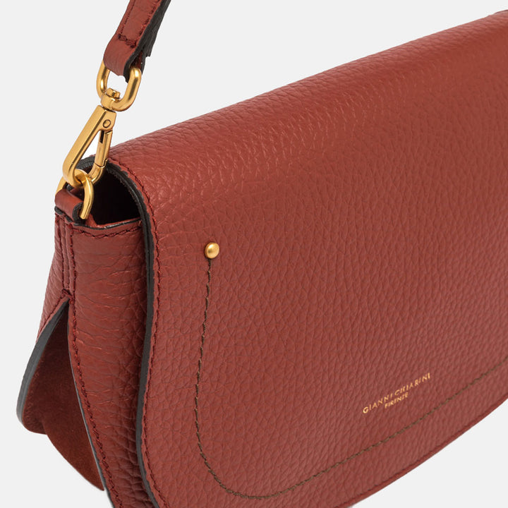 dark red leather handbag, made by gianni chiarini 