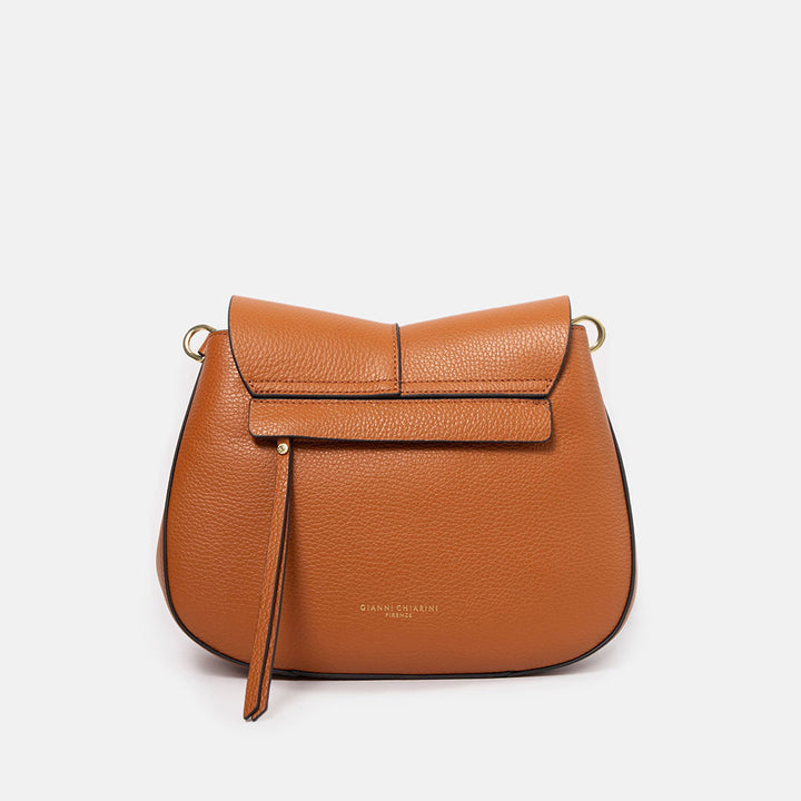 orange leather saddle bag 