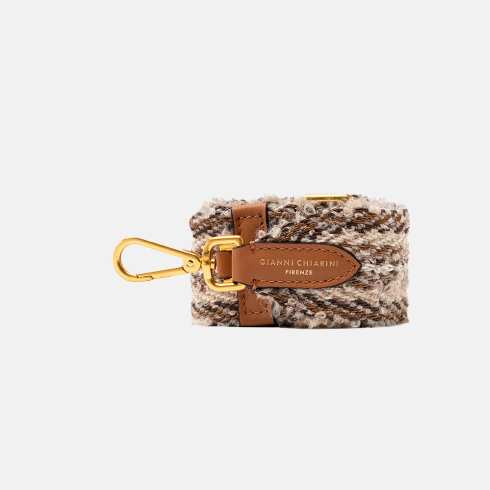 tan & brown chevron print mohair handbag strap