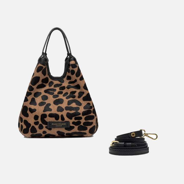 Leopard Print Leather Dua Bag