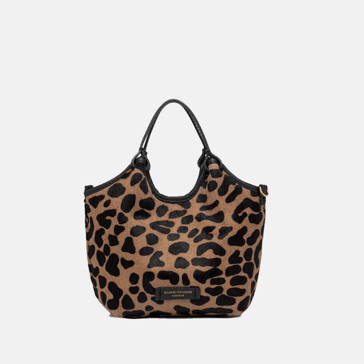 Leopard Print Leather Dua Bag