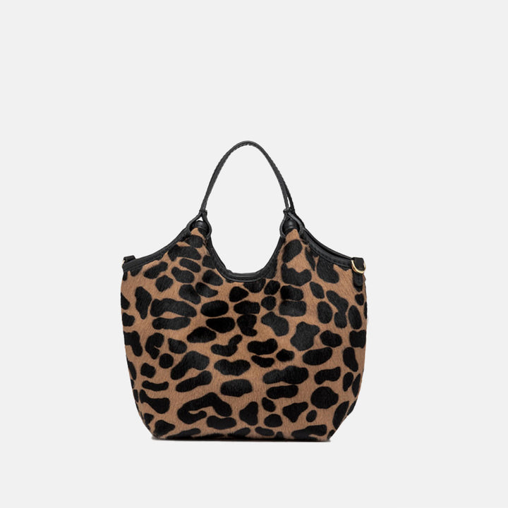 Leopard Print Leather Dua Bag