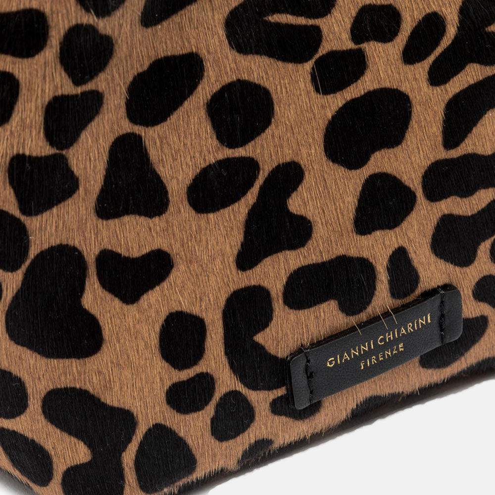 Leopard Print Leather Dua Bag