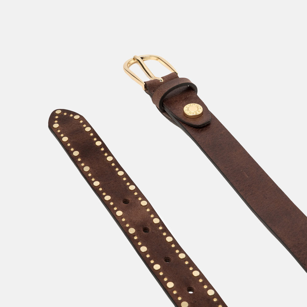 Brown Studded Leather Belt