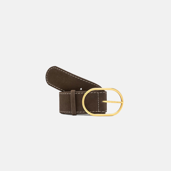 Mocha Brown Suede Leather Belt