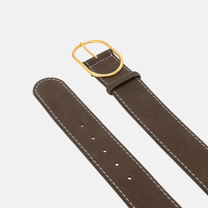 Mocha Brown Suede Leather Belt