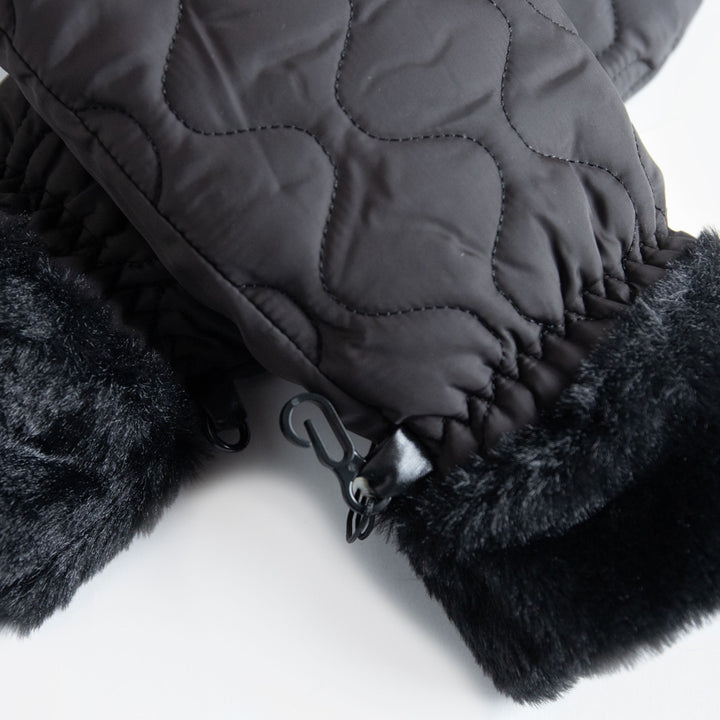 Black Makara Quilted Mittens