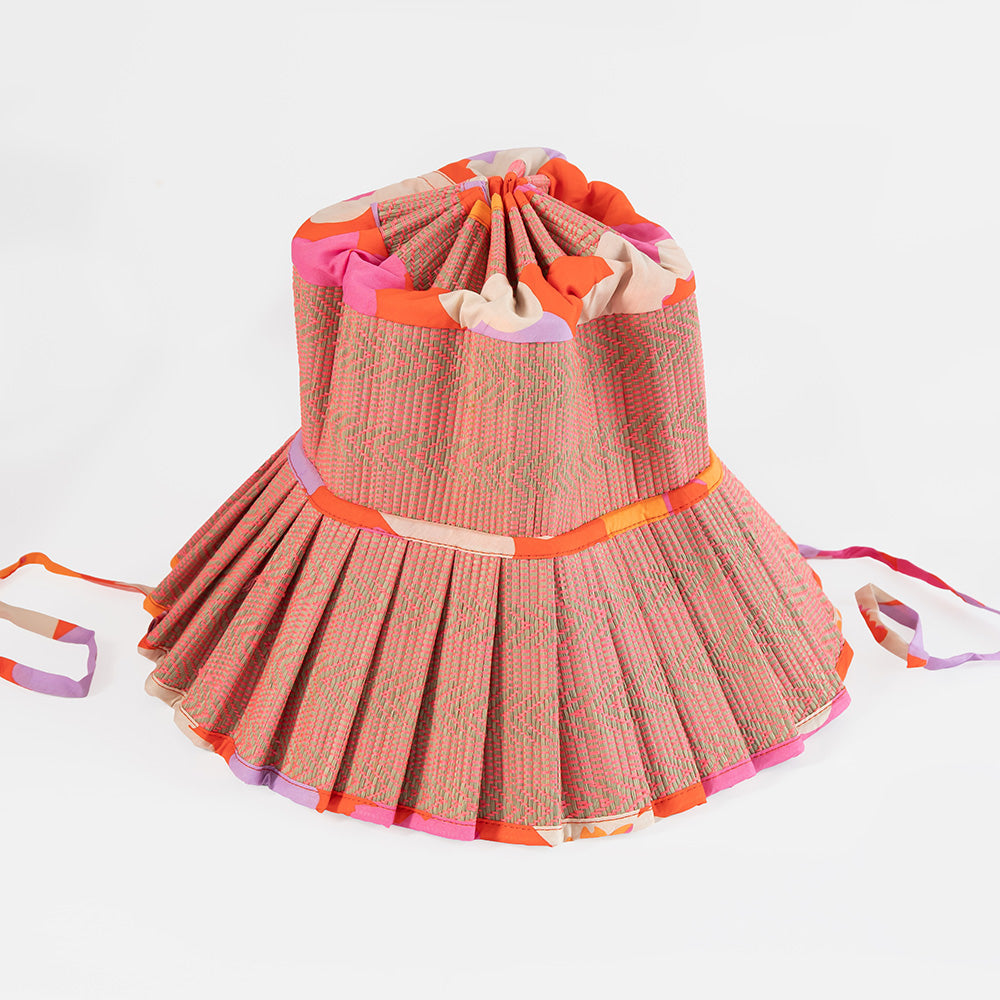 Colorful sun hat against a white background