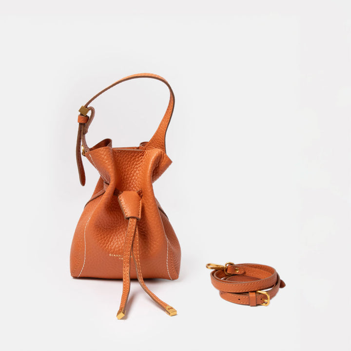 Spice Orange Leather Sienna Small Bucket Bag