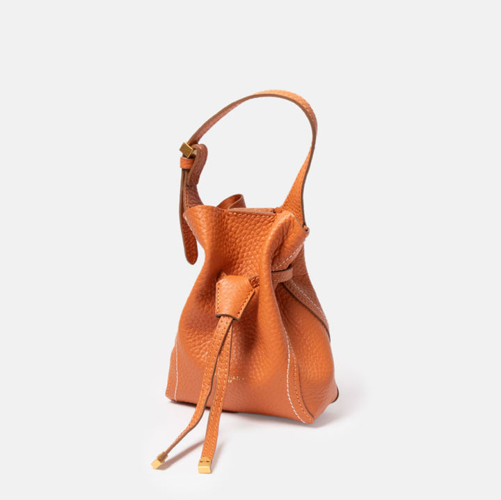Spice Orange Leather Sienna Small Bucket Bag