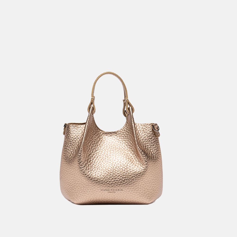 Gold Metallic Leather Dua Tote Bag