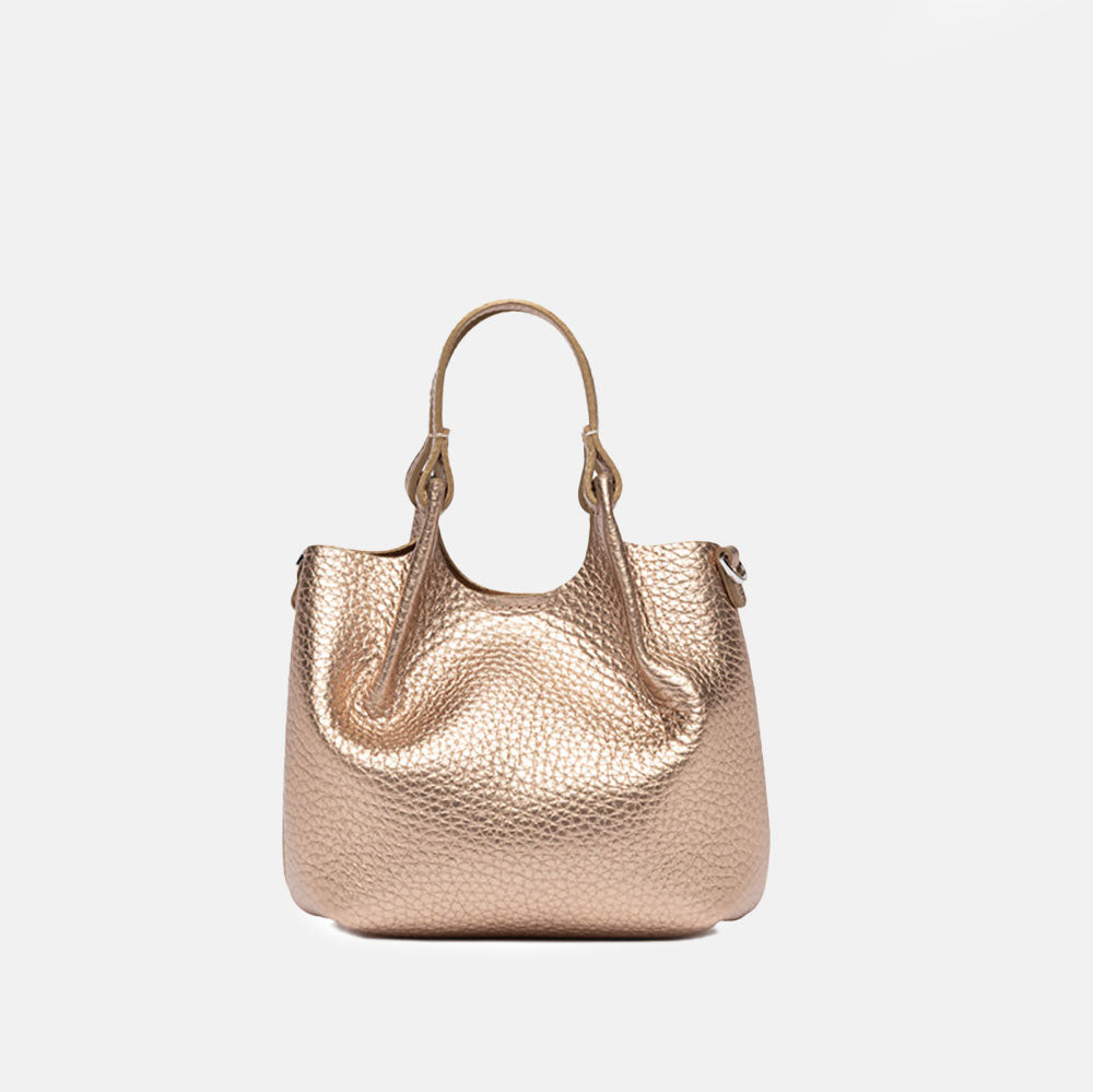 Gold Metallic Leather Dua Tote Bag