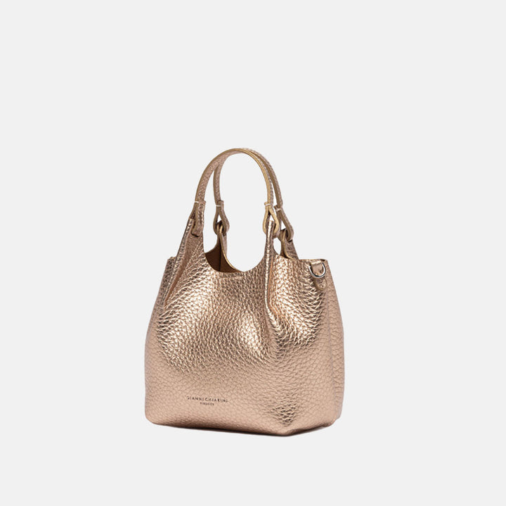 Gold Metallic Leather Dua Tote Bag