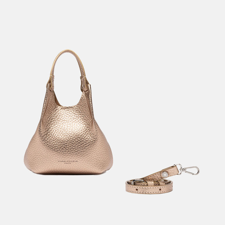 Gold Metallic Leather Dua Tote Bag