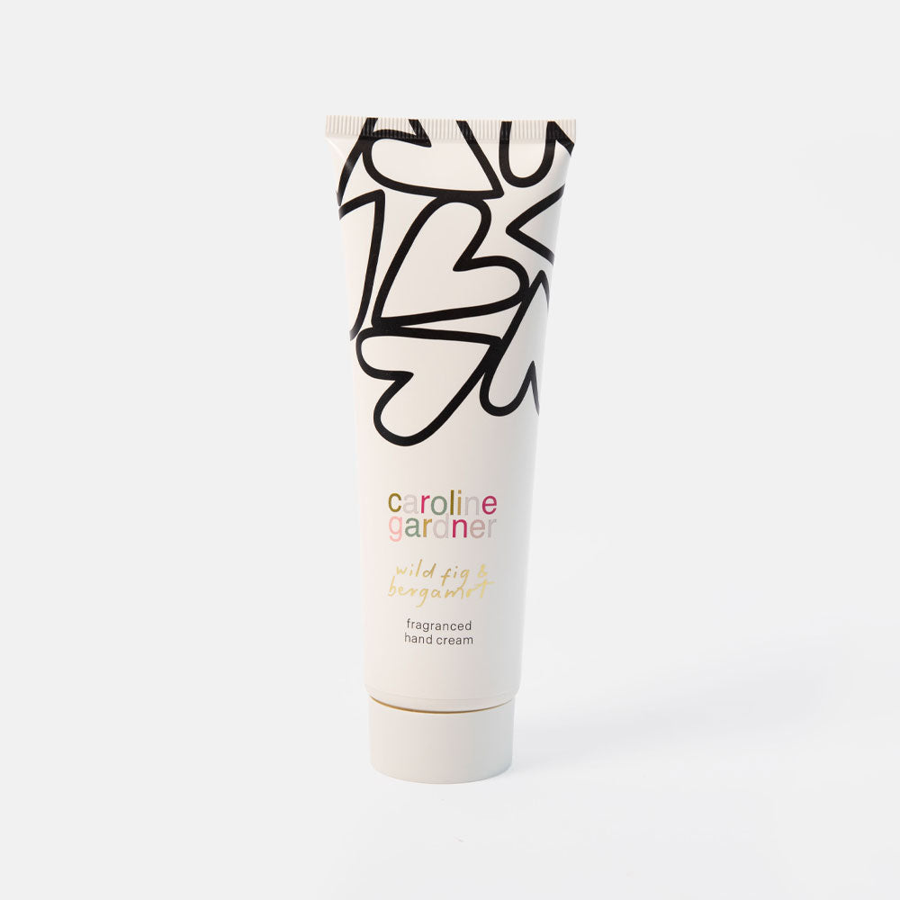 caroline gardner wild fig & bergamot fragranced hand cream against a white background