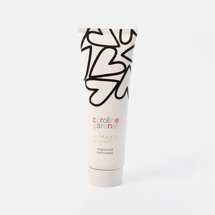 caroline gardner wild fig & bergamot fragranced hand cream against a white background