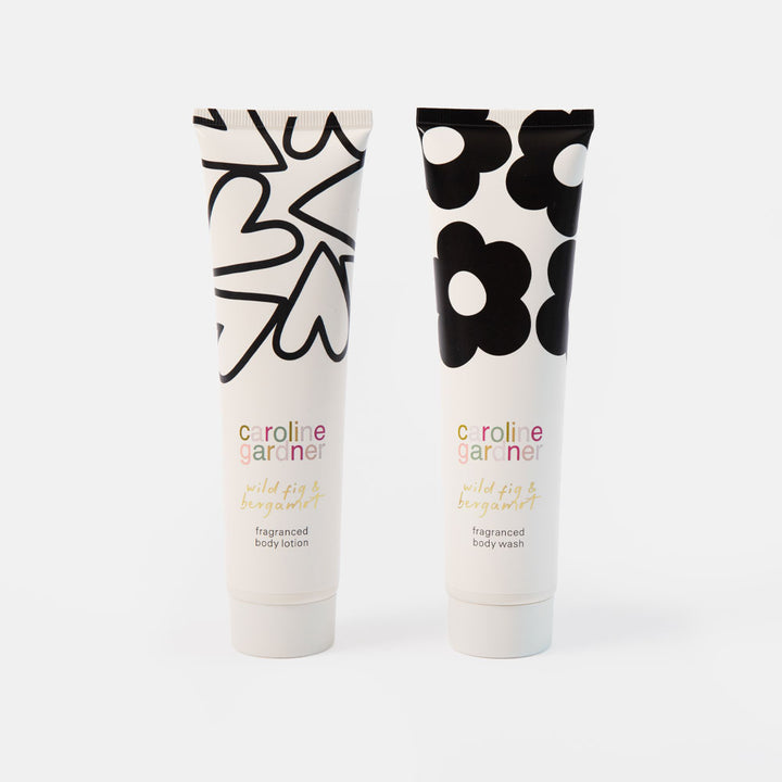 caroline gardner wild fig & bergamot fragranced body wash & body lotion