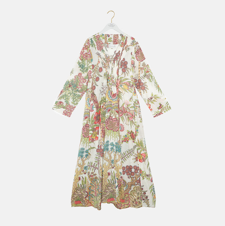 Ecru Boho Gardens Pinch Pleat Dress