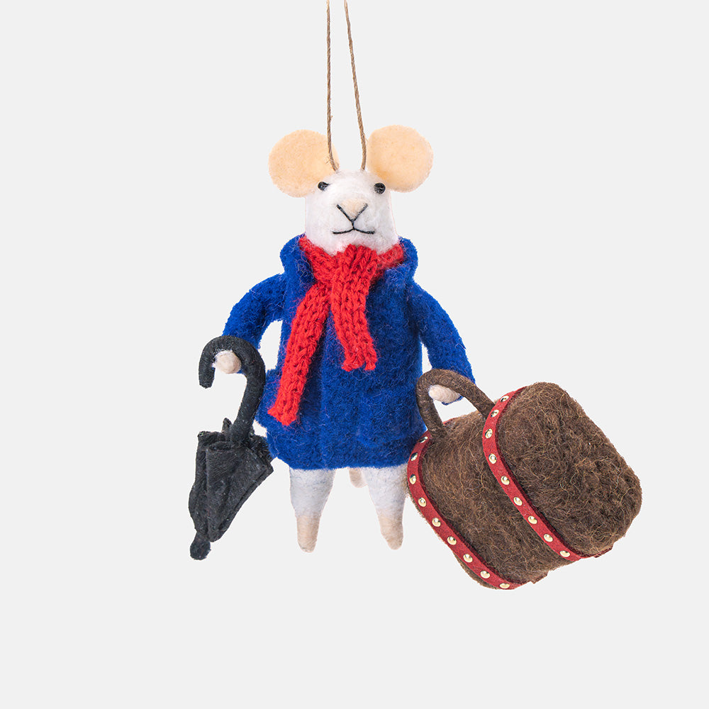 Travelling Mouse Felt Christmas Tree Decoration
