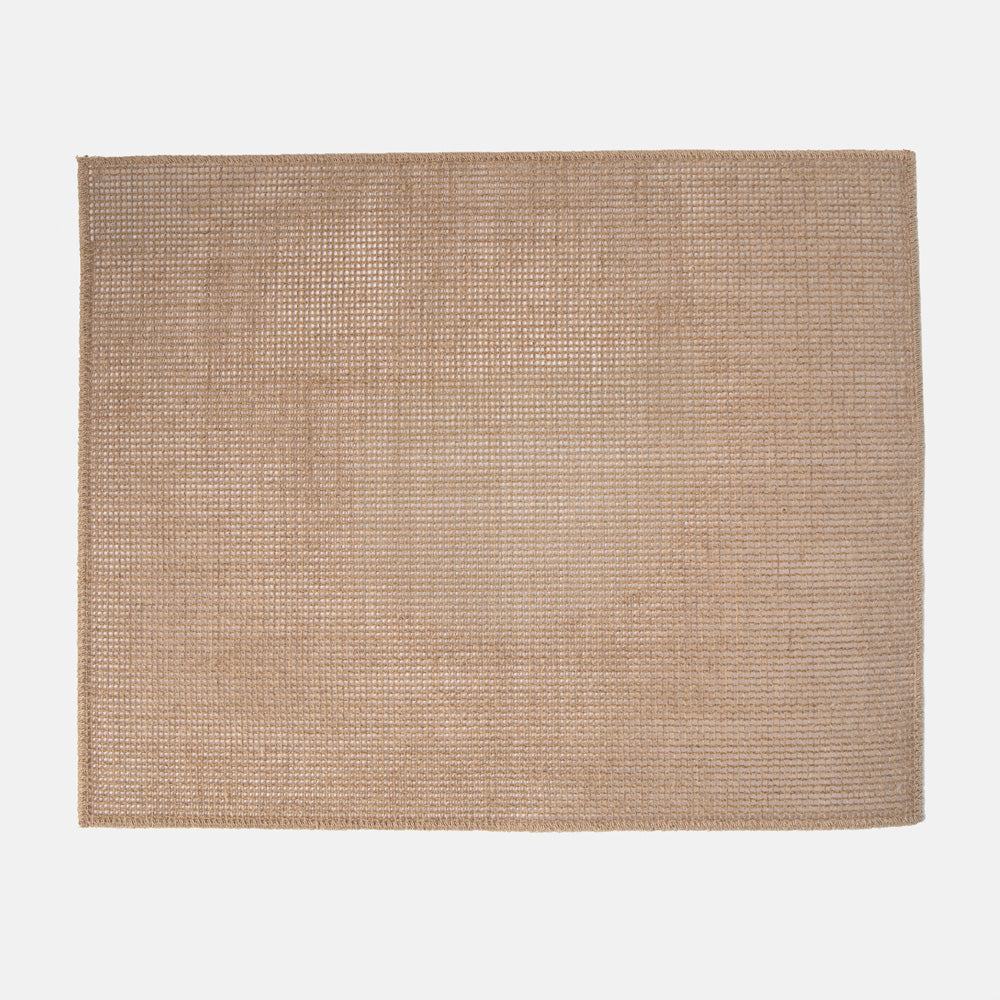 beige woven placemat on a white background