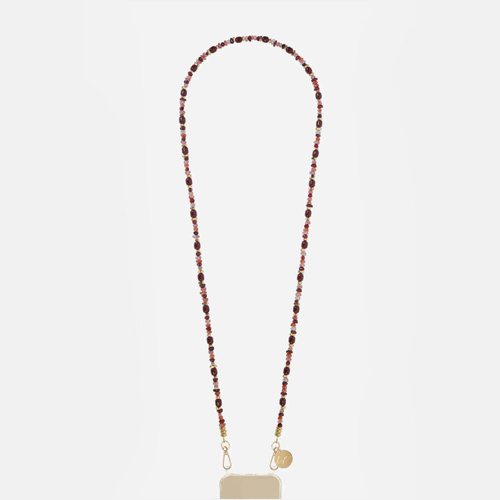 Lana Long Burgundy Beads Phone Chain