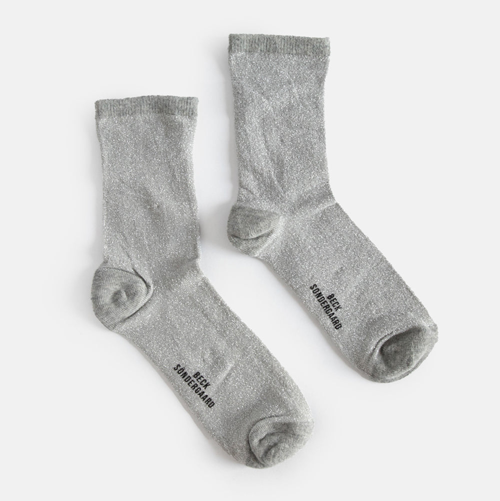 Silver Sparkle Socks, Ankle Socks, Metallic,  Silver, SOCKS