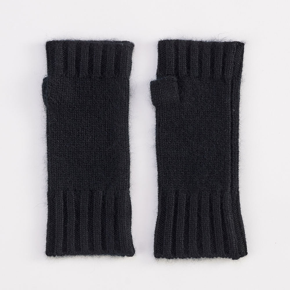 black pure cashmere wrist warmers