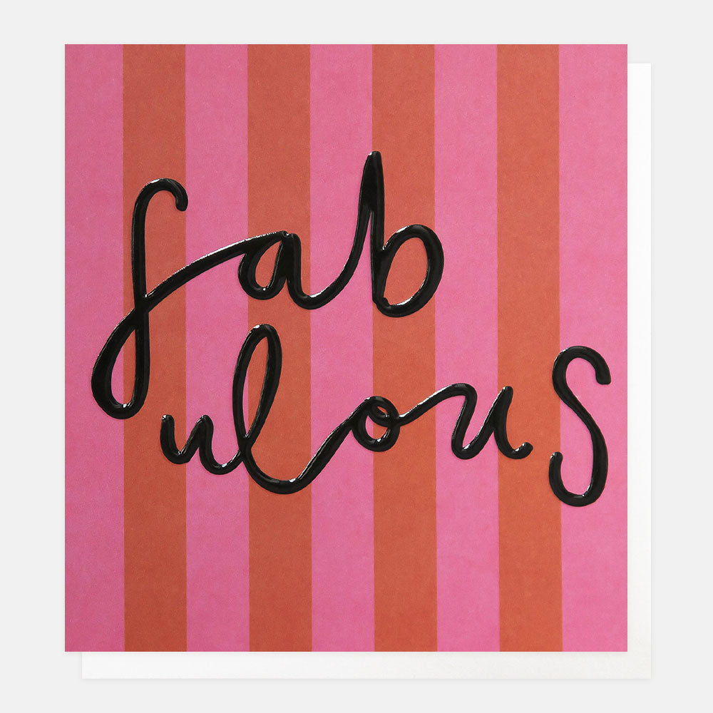 pink & red bold wide stripe fabulous card, ideal for a birthday or as a congratulations card