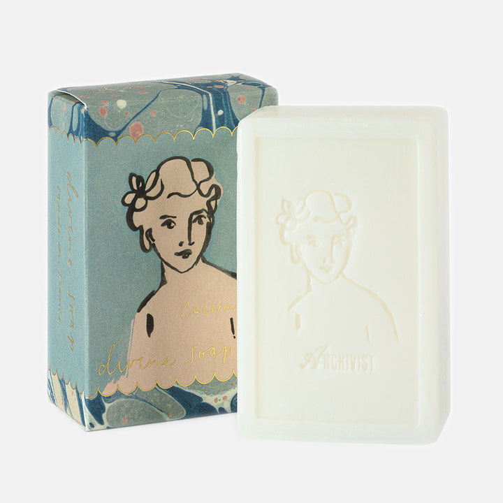 coconut soap bar, made in France by Archivist