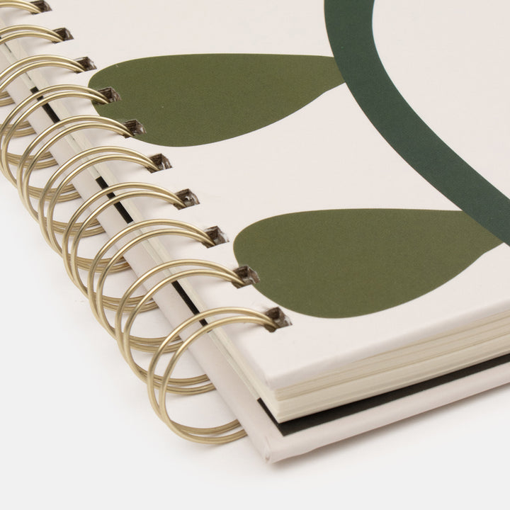multi coloured floral print spiral bound hardback A4 notebook