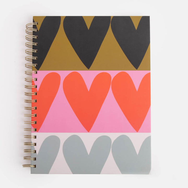 colourblock hearts a4 spiral bound notebook