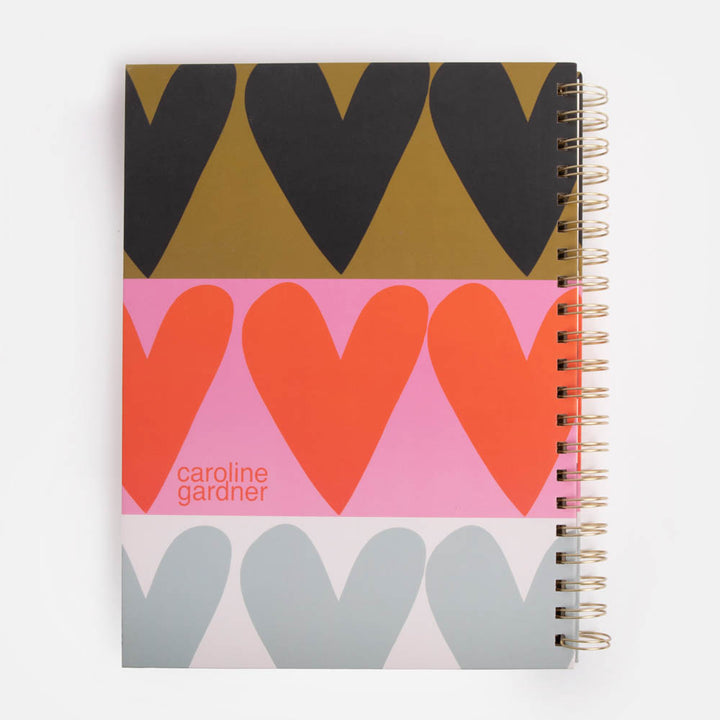 colourblock hearts a4 spiral bound notebook