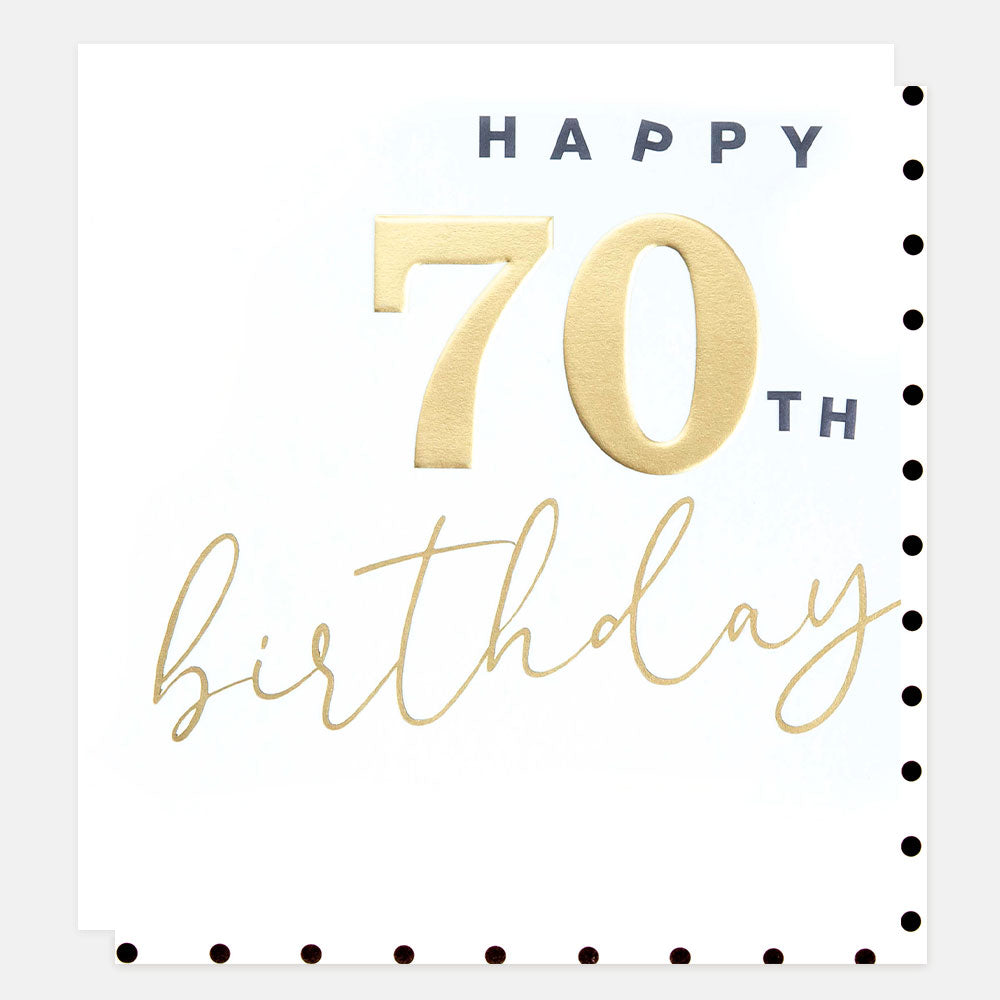 Gold Happy 70th Birthday Card